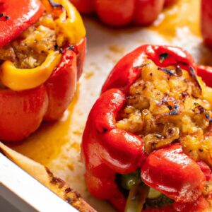 Roasted Vegetable and Quinoa Stuffed Bell Peppers Dinner Recipe