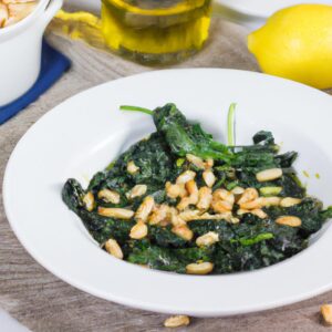 Sauteed Spinach with Lemon and Pine Nuts Side Dish Recipe