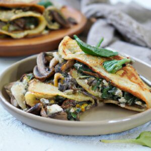 Savory Spinach and Mushroom Crepes Breakfast Recipe