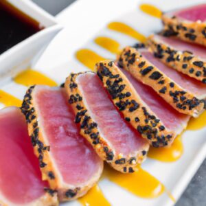 Seared Tuna with Sesame Ginger Sauce Main Dish Recipe