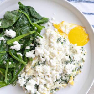 Spinach and Feta Egg White Scramble Healthy Breakfast Recipe