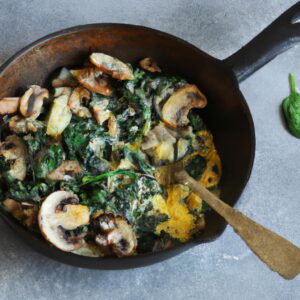 Spinach and Mushroom Breakfast Skillet Healthy Breakfast Recipe