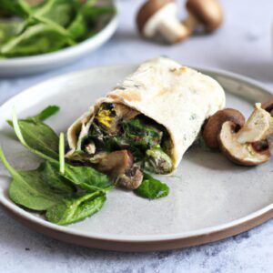 Spinach and Mushroom Breakfast Wrap Healthy Breakfast Recipe