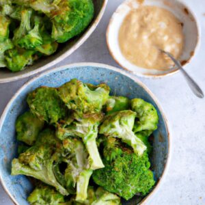 Steamed Broccoli with Tahini Drizzle Healthy Dinner Recipe