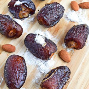 Stuffed Dates with Almond Butter and Coconut Healthy Snack Recipe