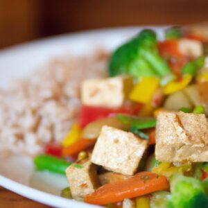 Tofu and Vegetable Stir Fry with Brown Rice Healthy Main Dish 1