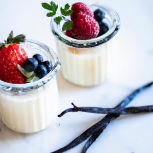 Vanilla Bean Coconut Milk Panna Cotta with Fresh Berries Dessert Recipe