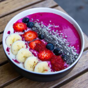 Vanilla Berry Smoothie Bowl with Toppings Healthy Dessert Recipe