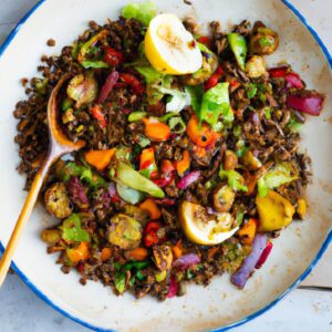 Warm Lentil Salad with Roasted Vegetables Healthy Salad Recipe