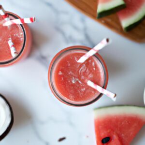 Watermelon Coconut Water Smoothie Refreshing Beverage Recipe