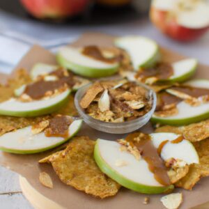 Apple Nachos with Almond Butter and Granola Healthy Snack Recipe