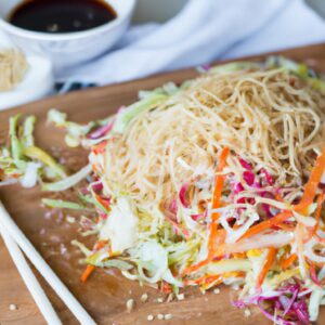 Asian Slaw with Sesame Ginger Dressing and Crunchy Noodles Refreshing Salad Recipe