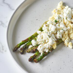 Asparagus and Feta Egg White Scramble Healthy Breakfast Recipe