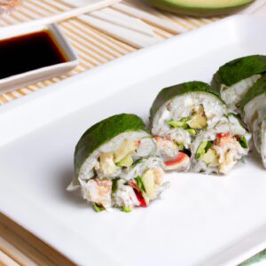 Avocado Cucumber and Crab Sushi Rolls Homemade Dinner Recipe