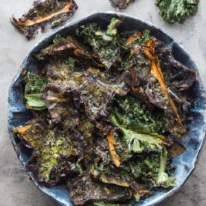 Baked Kale and Sweet Potato Chips Healthy Snack Recipe