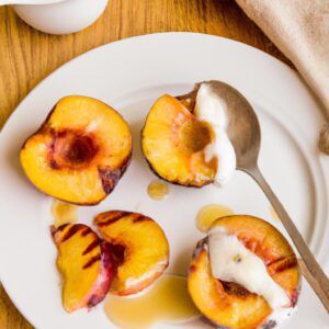 Baked Peaches with Greek Yogurt and Honey Delicious Dessert Recipe