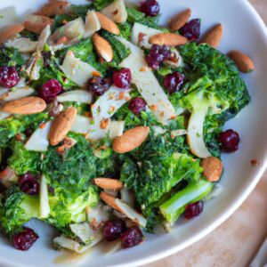 Broccoli and Cranberry Salad with Almonds and Poppy Seed Dressing Healthy Salad Recipe