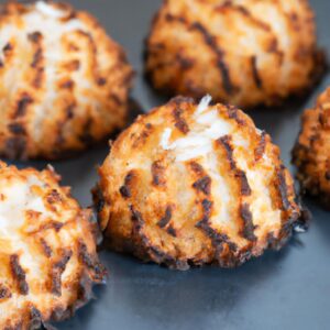 Chocolate Dipped Coconut Macaroons Sweet Dessert Recipe