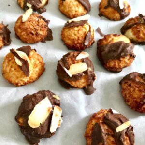 Chocolate Dipped Coconut Macaroons with Almond Flour Delicious Dessert Recipe