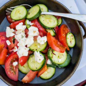 Cucumber and Tomato Salad with Feta Refreshing Side Dish Recipe