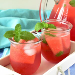 Fresh Watermelon and Mint Cooler Refreshing Dinner Beverage