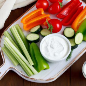 Greek Yogurt Dip with Fresh Veggies Healthy Snack Recipe