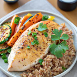 Grilled Chicken with Quinoa and Roasted Vegetables Healthy Lunch Recipe