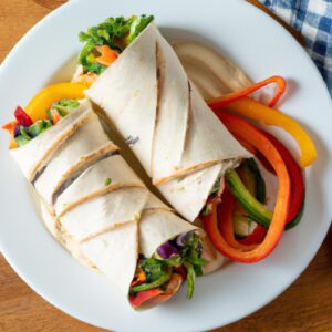 Grilled Vegetable and Hummus Wrap Healthy Main Dish Recipe