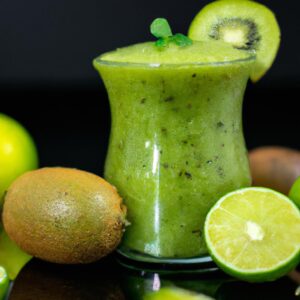 Kiwi Lime Green Smoothie Refreshing Beverage Recipe