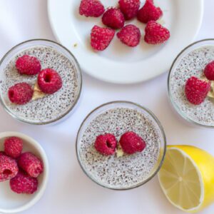 Lemon Raspberry Chia Seed Pudding Healthy Dessert Recipe