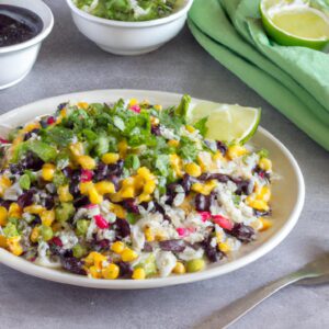 Mexican Rice Salad with Black Beans Corn Avocado and Cilantro Lime Dressing Refreshing Salad Recipe