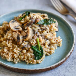 Mushroom and Spinach Quinoa Risotto Healthy Main Dish Recipe