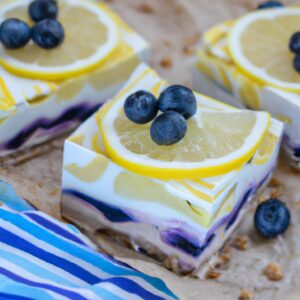 No Bake Blueberry Lemon Cheesecake Bars Easy Dessert Recipe