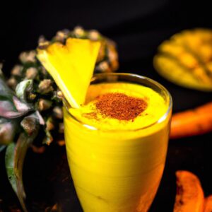 Pineapple Mango Turmeric Smoothie Refreshing Beverage Recipe