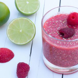 Raspberry Lime Chia Smoothie Refreshing Beverage Recipe