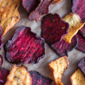 Roasted Sweet Potato and Beet Chips Healthy Snack Recipe