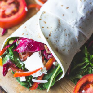 Roasted Vegetable and Goat Cheese Wrap Healthy Lunch Recipe