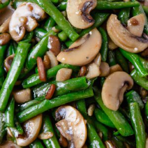 Sauteed Green Beans with Mushrooms and Almonds Side Dish Recipe