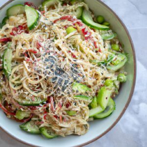 Sesame Ginger Noodle Salad with Edamame Healthy Lunch Recipe