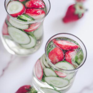 Strawberry and Cucumber Infused Water Refreshing Dinner Drink