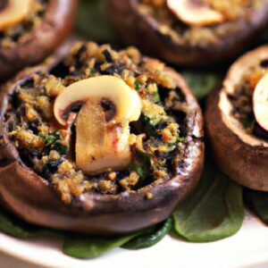 Stuffed Portobello Mushrooms with Quinoa and Spinach Dinner Recipe