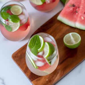 Watermelon Lime Mint Infused Water Refreshing Beverage Recipe